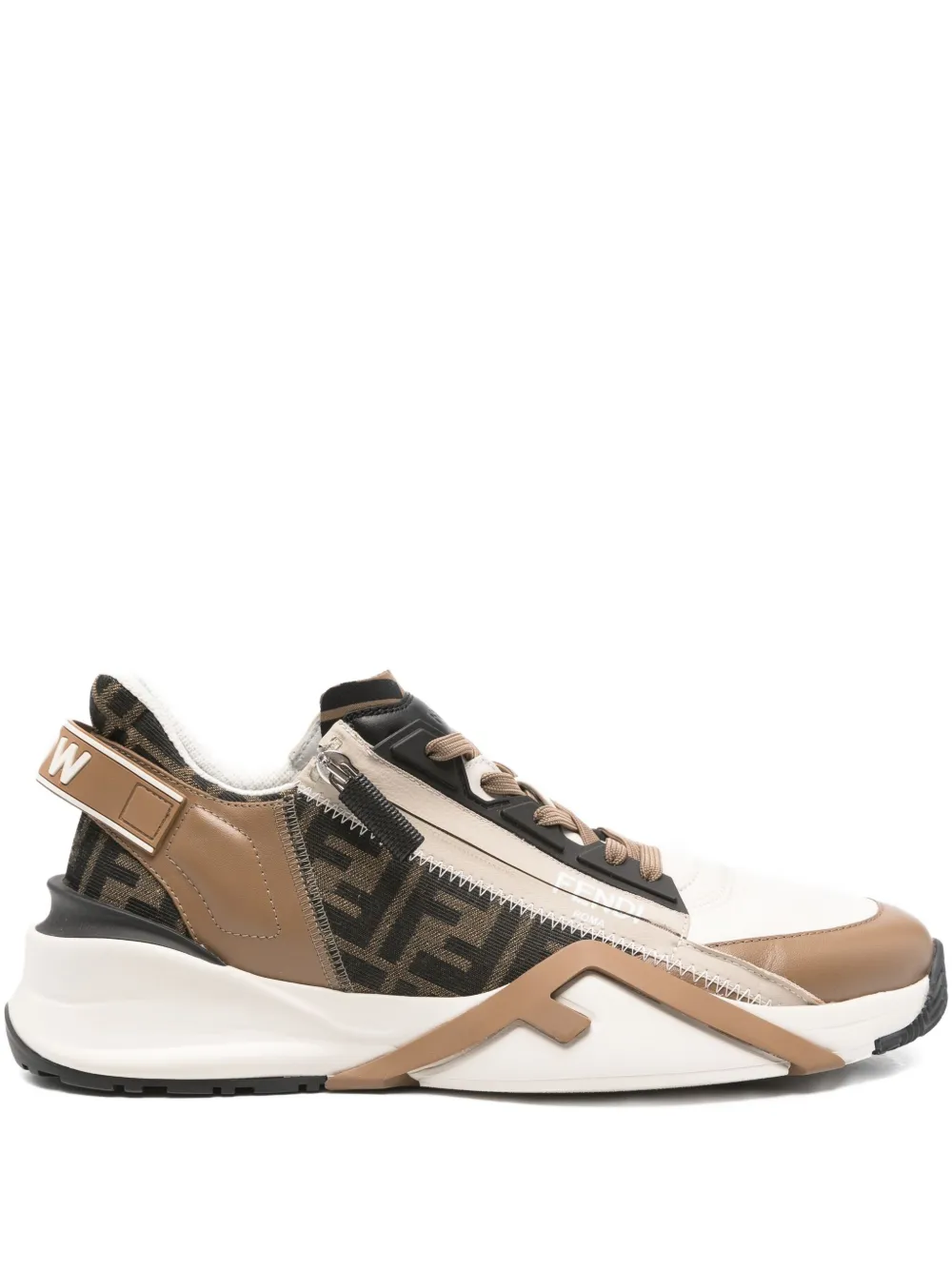 flow leather zip sneakers