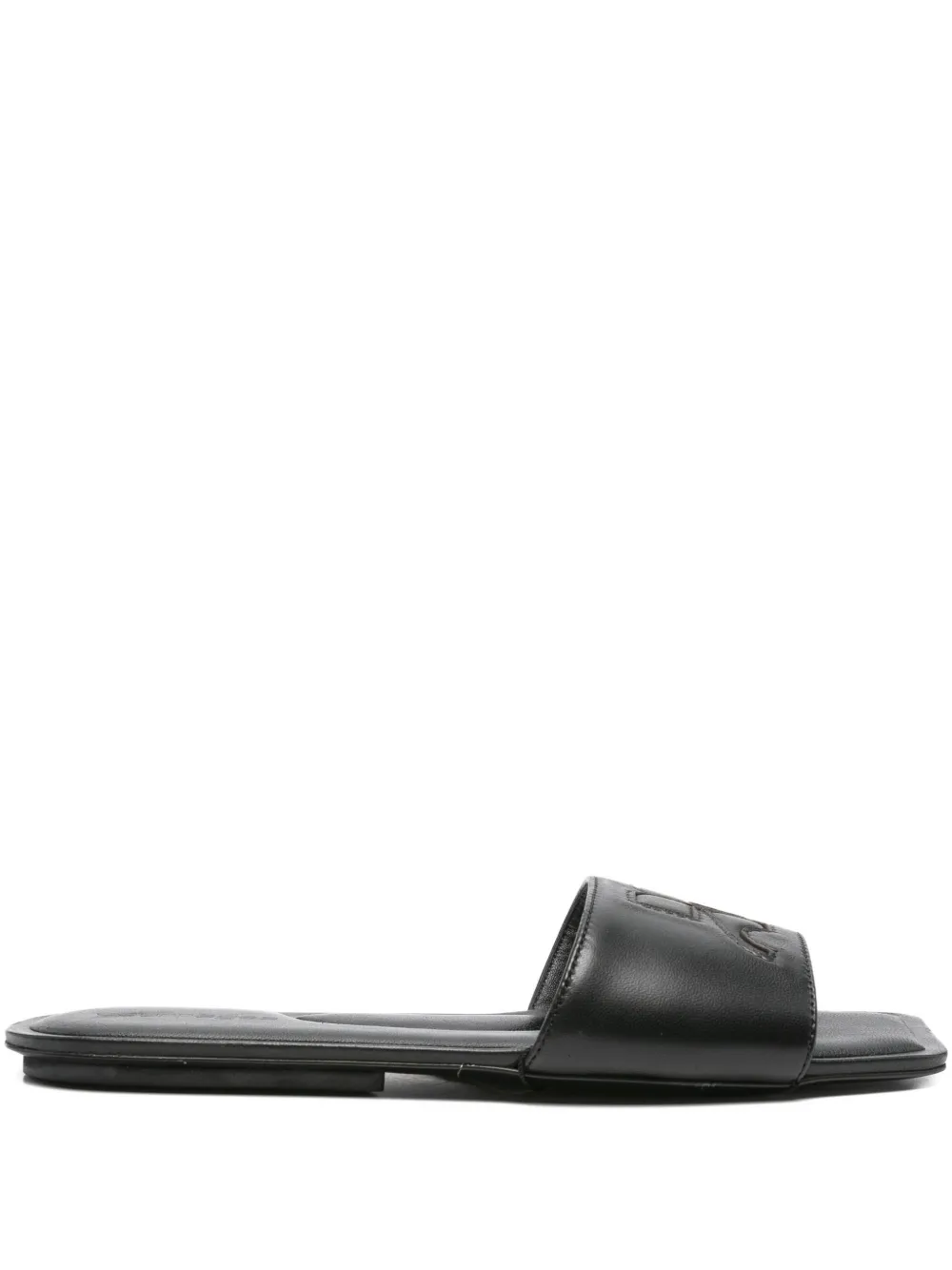 2024 logo patch leather slides