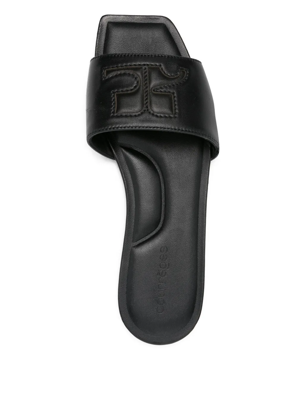 Courrèges Pre-Owned 2024 ロゴパッチ レザーサンダル