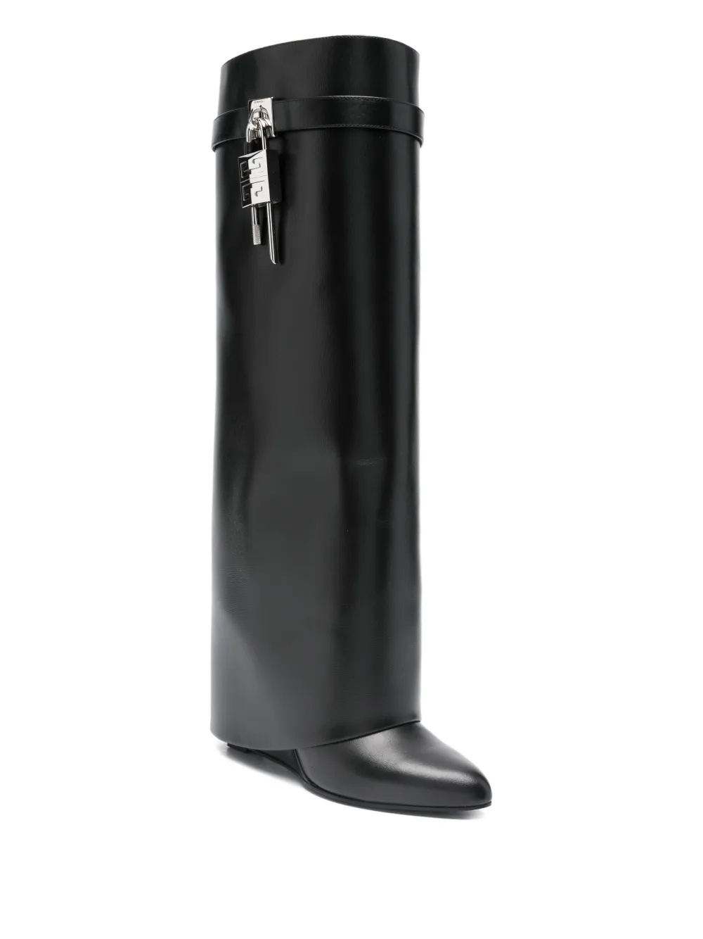 Givenchy Pre-Owned 2024 leren laarzen met slot detail - Zwart