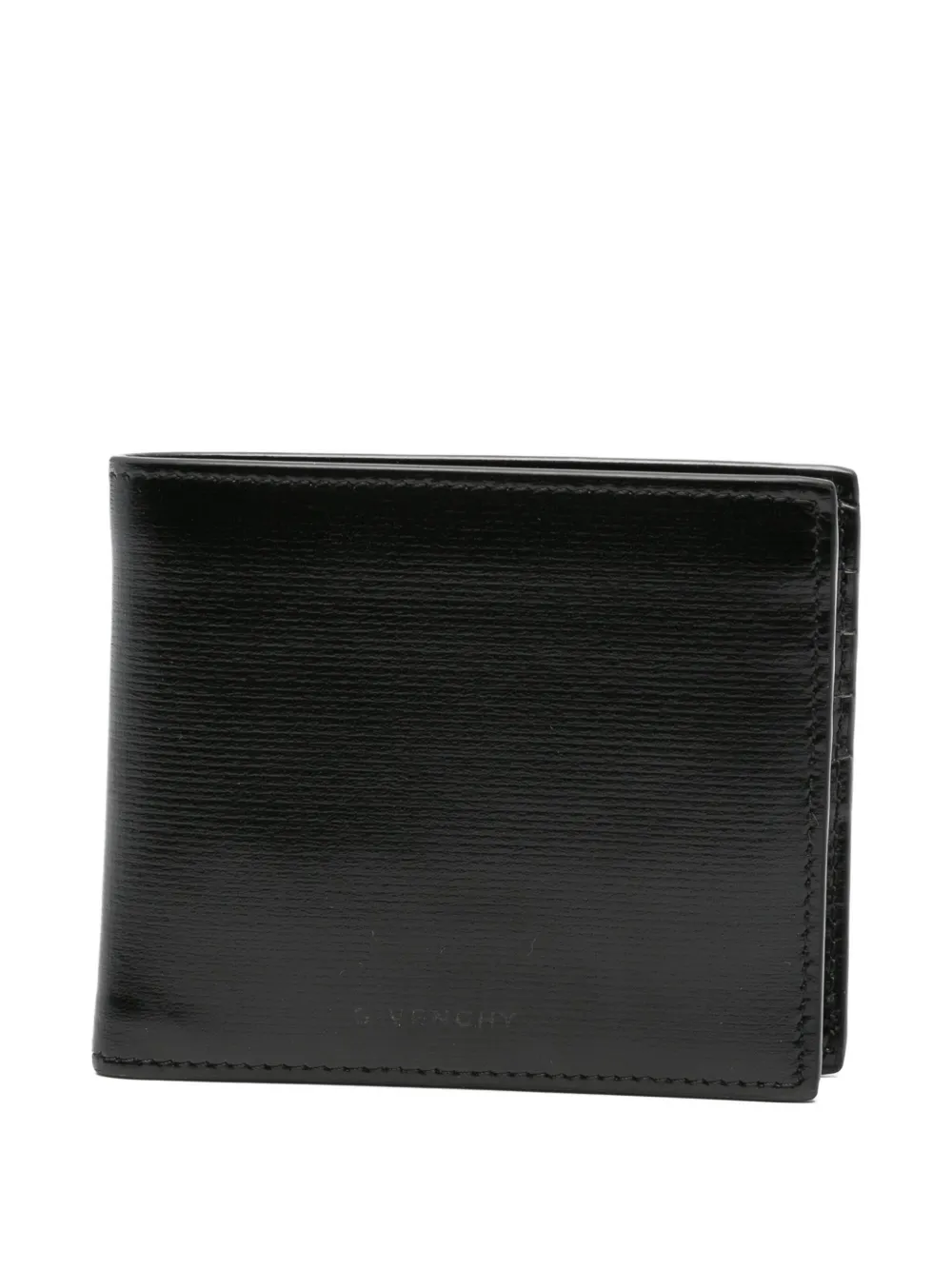 Pre-owned Givenchy Logo-stamp Leather Wallet In Black
