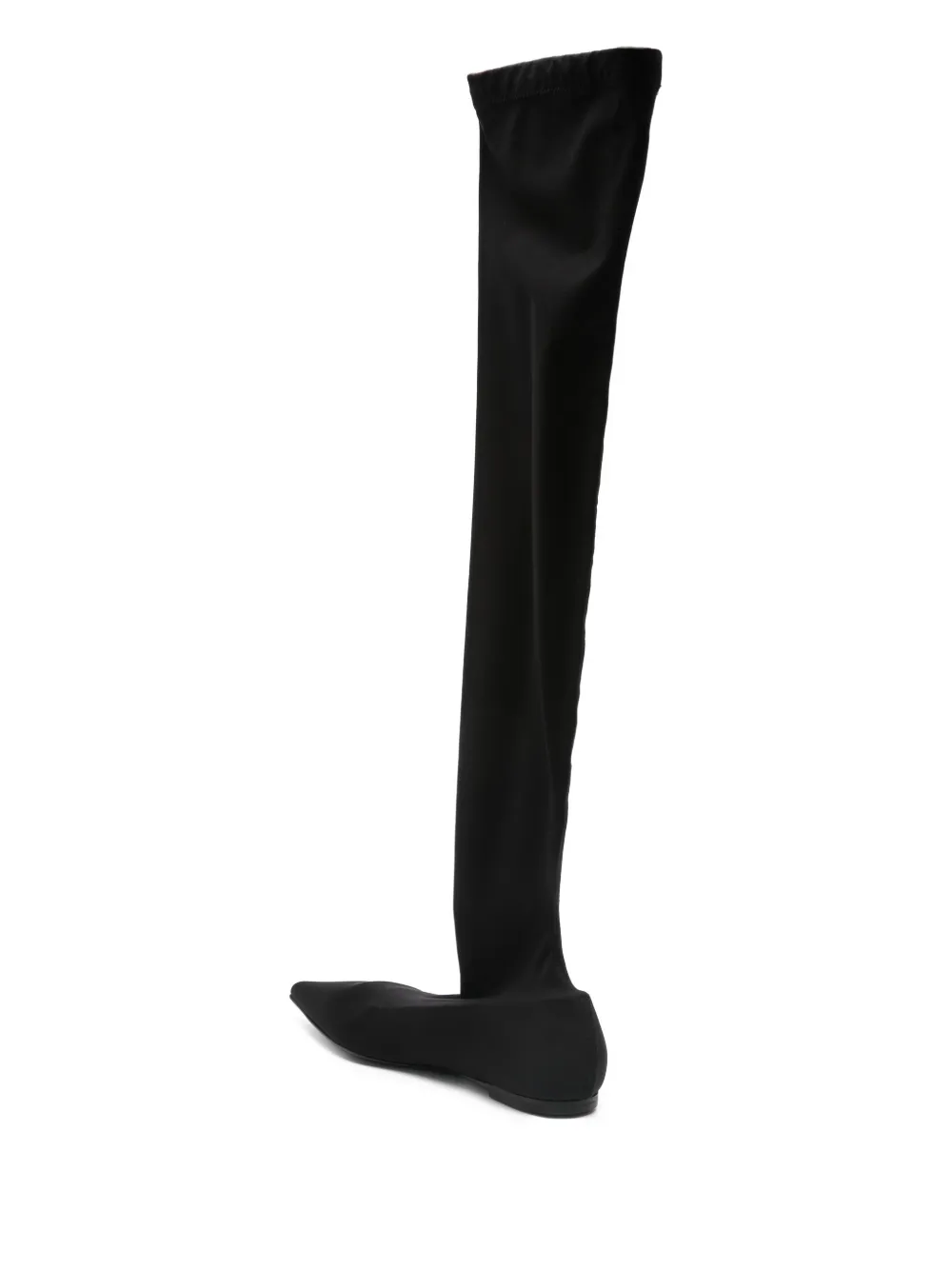 Pre-owned Dolce & Gabbana 2024 Thigh-high Pointed-toe Boots In Black