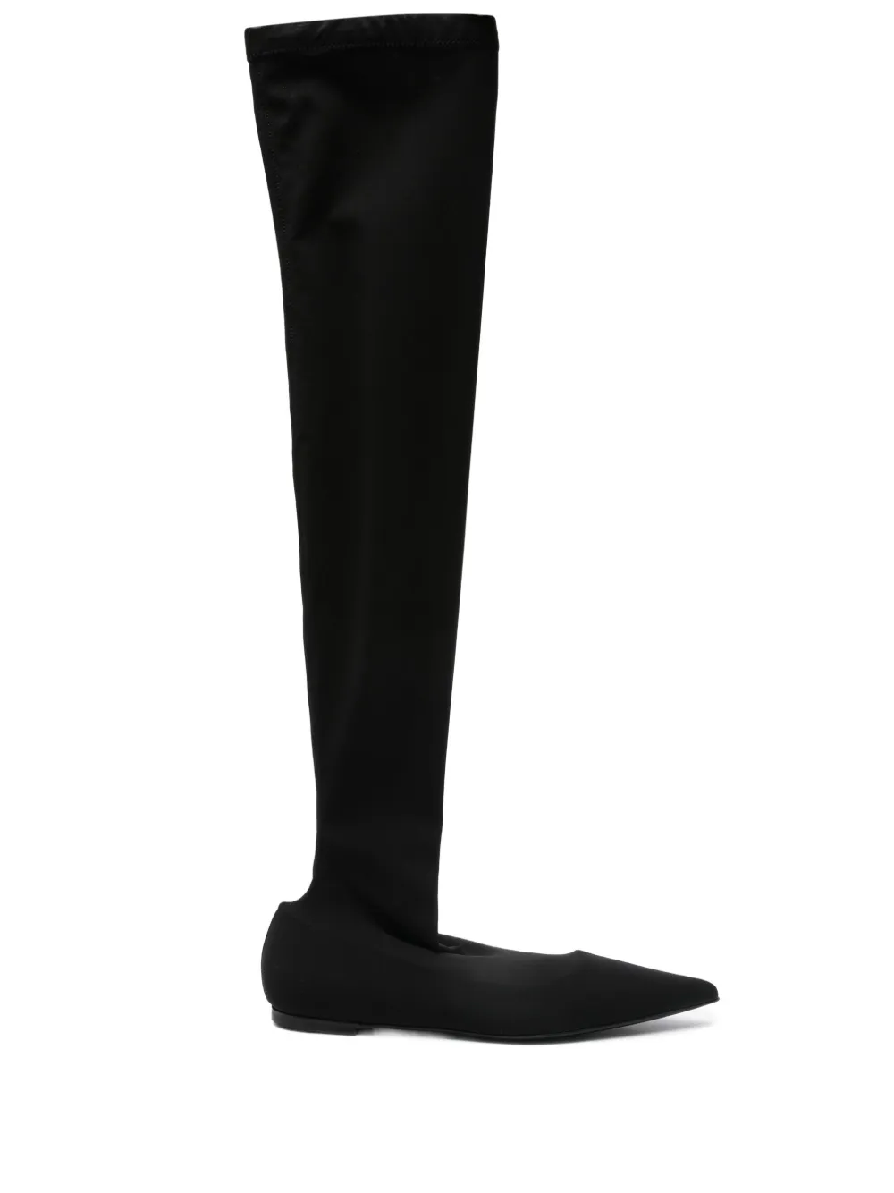 Pre-owned Dolce & Gabbana 2024 Thigh-high Pointed-toe Boots In Black