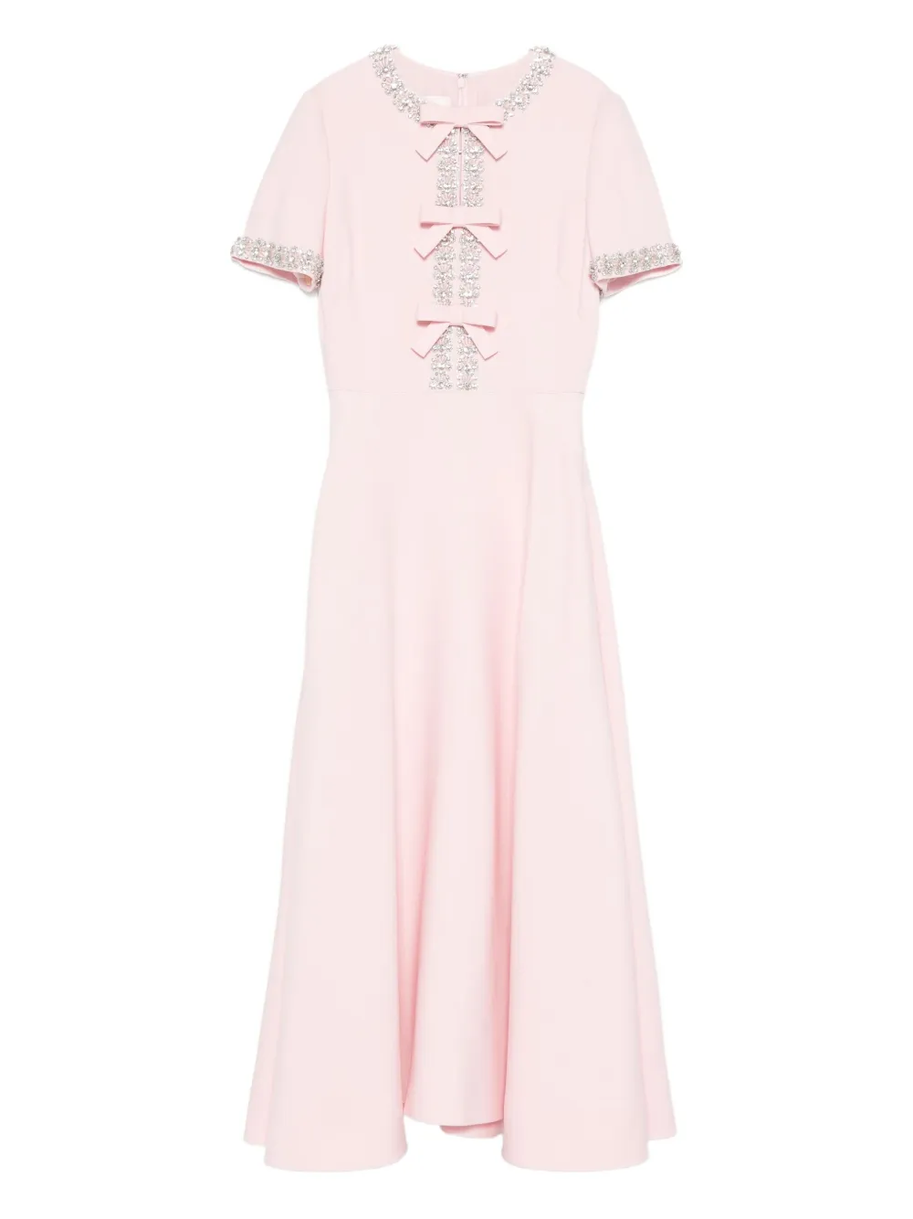 crystal-embellished bow-detailing dress