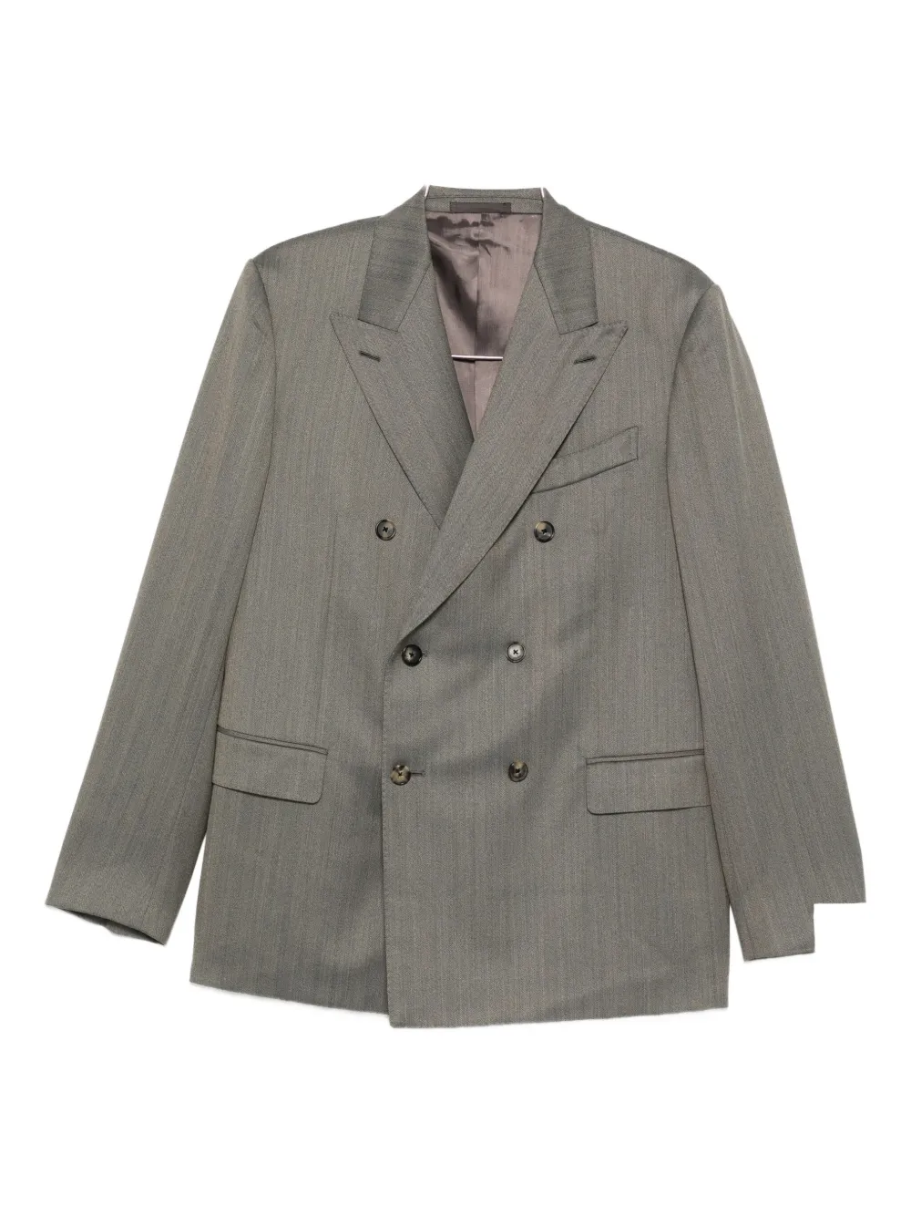 Caruso pinstripe-print double-breasted suit - グリーン Caruso pinstripe-print double-breasted suit - グリーン