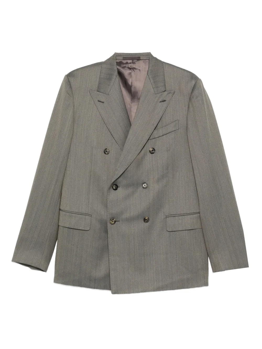 Caruso pinstripe-print double-breasted suit - Verde