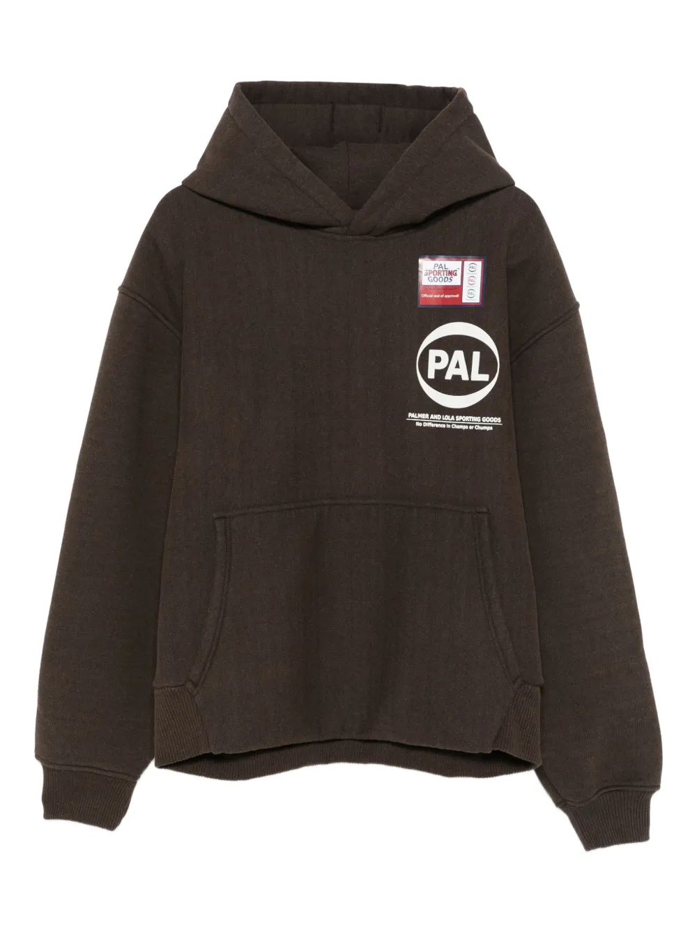 Pal Sporting Goods logo-patch kangaroo-pocket hoodie - ブラウン Pal Sporting Goods logo-patch kangaroo-pocket hoodie - ブラウン