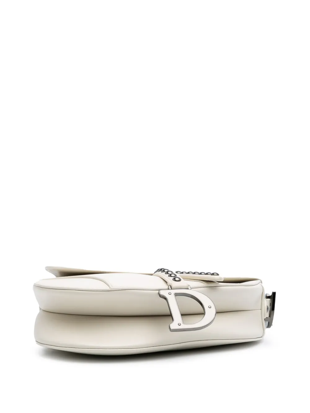 Christian Dior Pre-Owned 2022 Studded Leather Saddle Bag Satchel White  FARFETCH IN