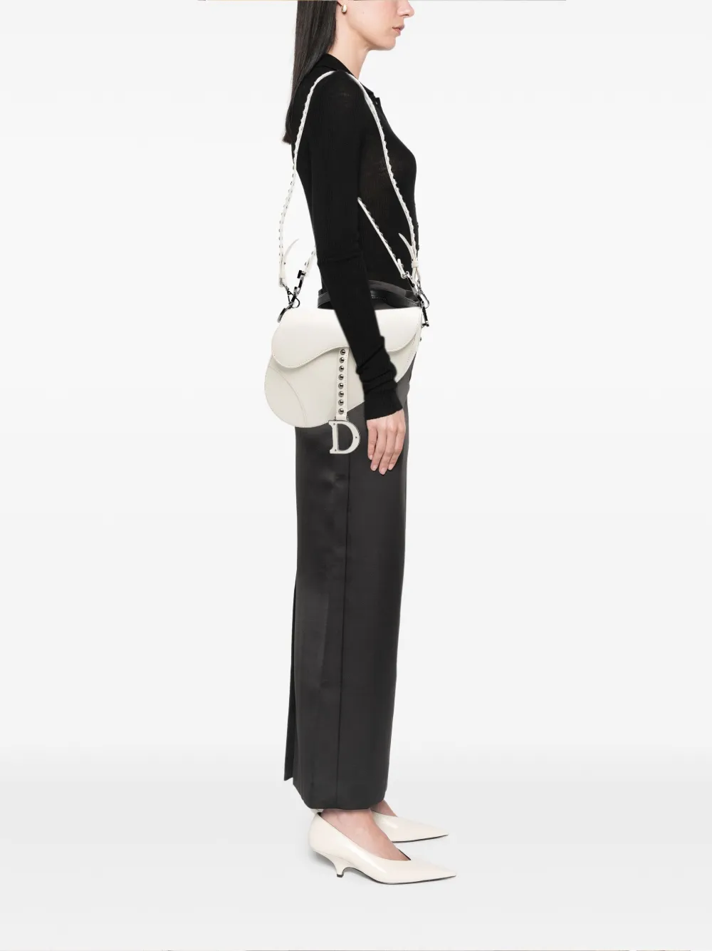 Christian Dior Pre-Owned 2022 Studded Leather Saddle Bag satchel | Pre-Owned | Image 2