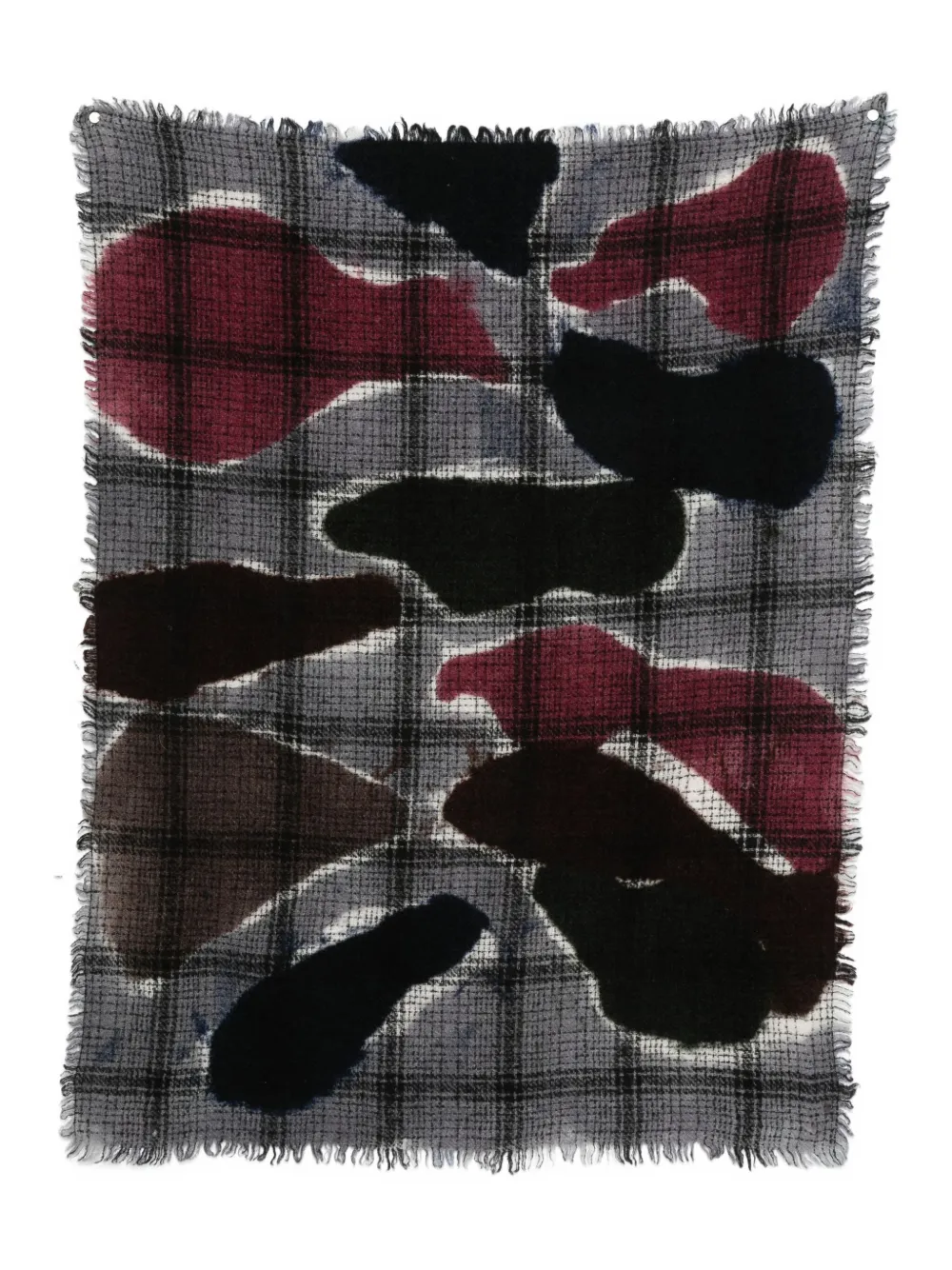 Faliero Sarti Abstract Plaid-check Scarf In Gray