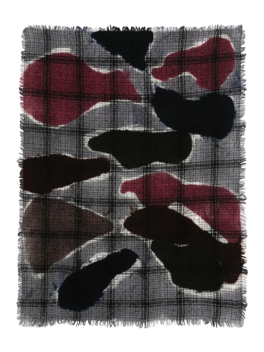 Faliero Sarti abstract plaid-check scarf Zwart