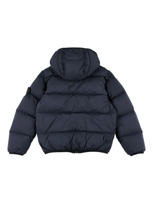 Stone Island Junior Hooded Puffer Jacket | Blue | FARFETCH