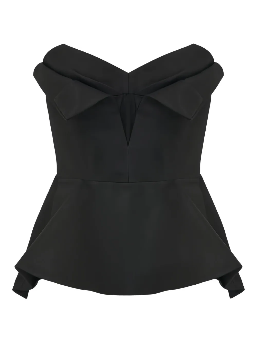 Alexander McQueen bow-detailed peplum top - ブラック Alexander McQueen bow-detailed peplum top - ブラック