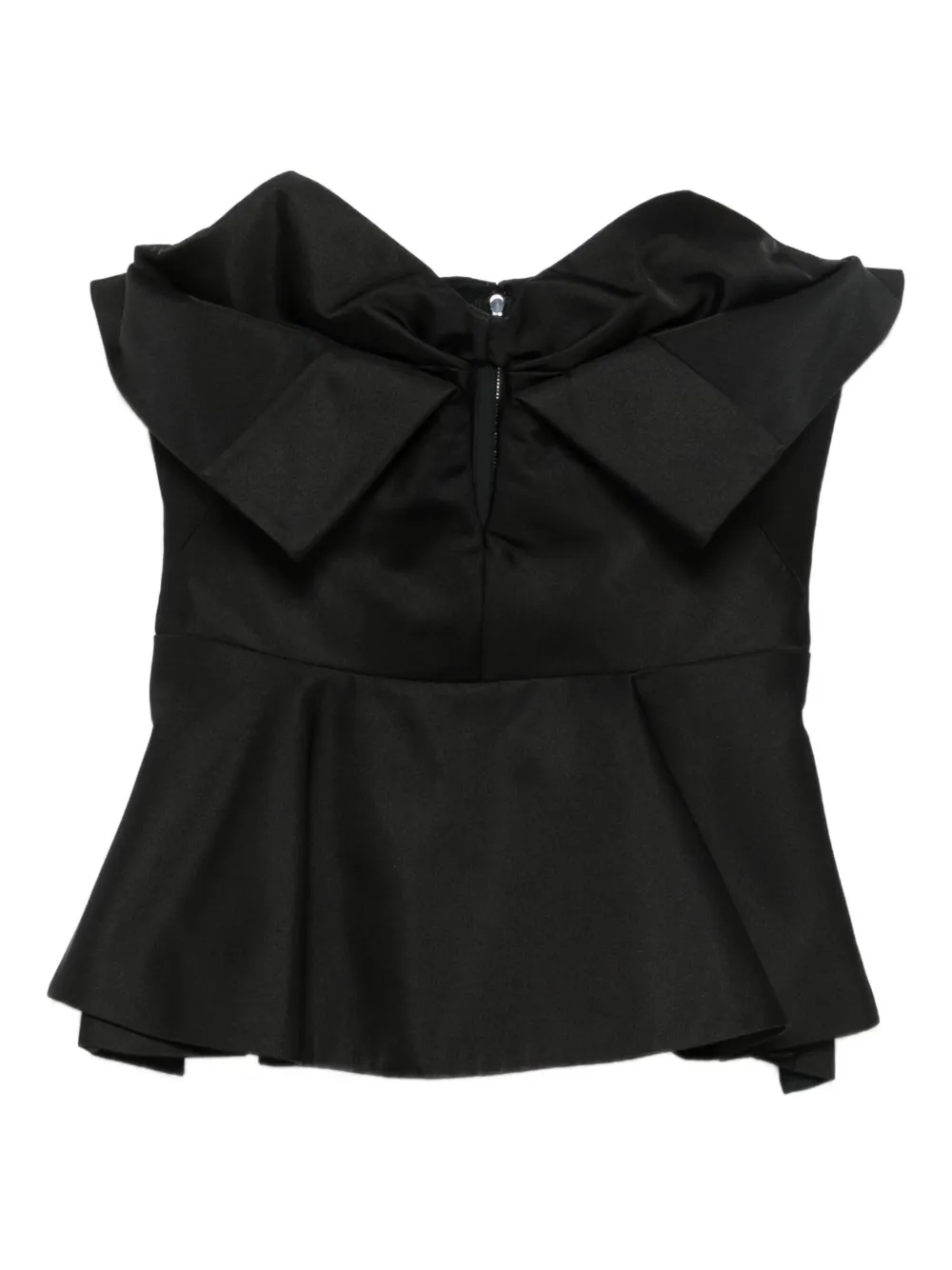 Alexander McQueen bow-detailed peplum top - Nero
