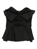 Alexander McQueen bow-detailed peplum top - Black
