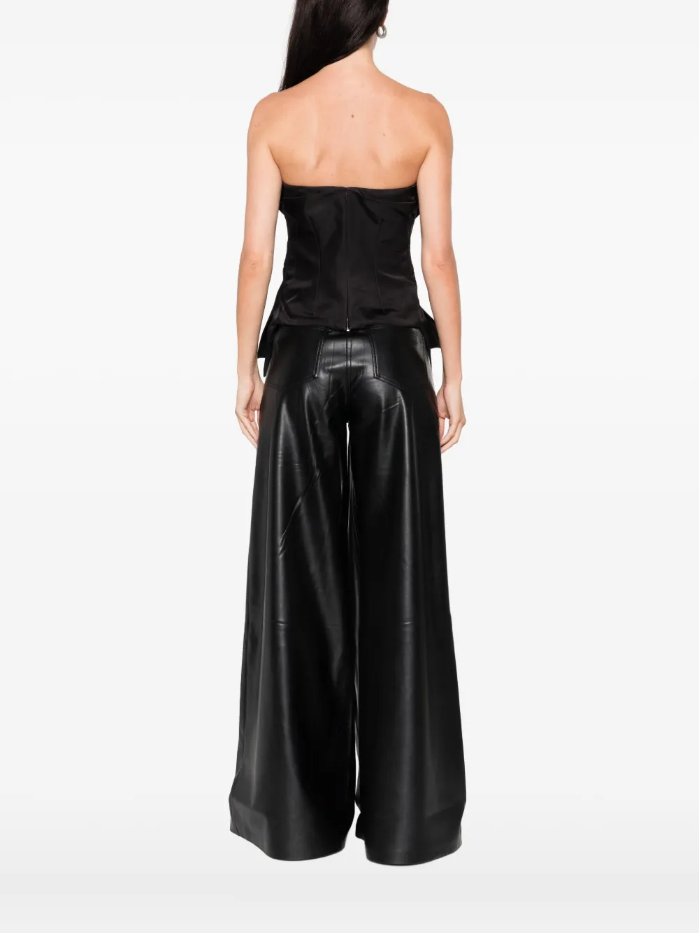 Alexander McQueen bow-detailed peplum top Zwart