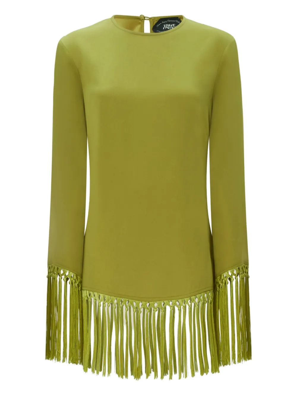 Taller Marmo fringe-trimmed long-sleeve dress | Green | Image 1