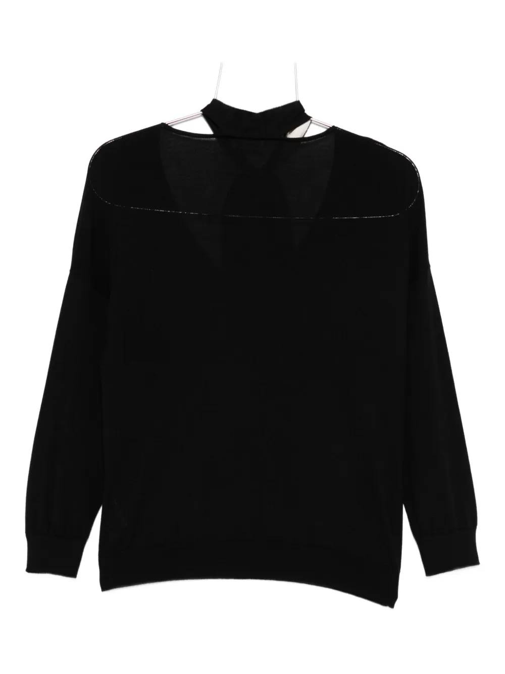 Pre-owned Valentino 2000s Pussy-bow Jumper In Black