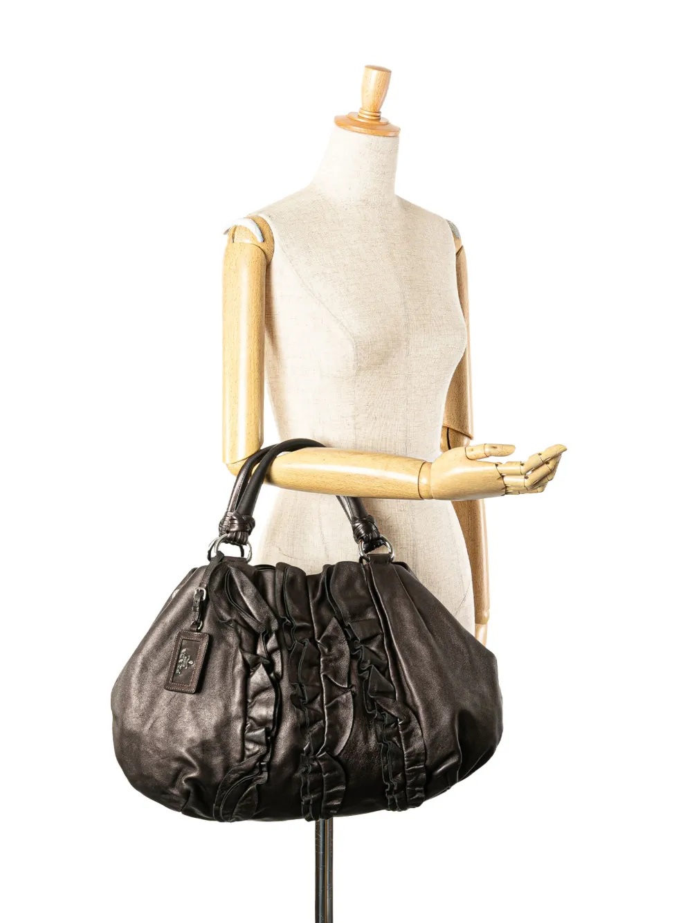 Prada Pre-Owned 2000-2025 Metallic Nappa Mordore Ruffle tote bag | Pre-Owned | Image 2