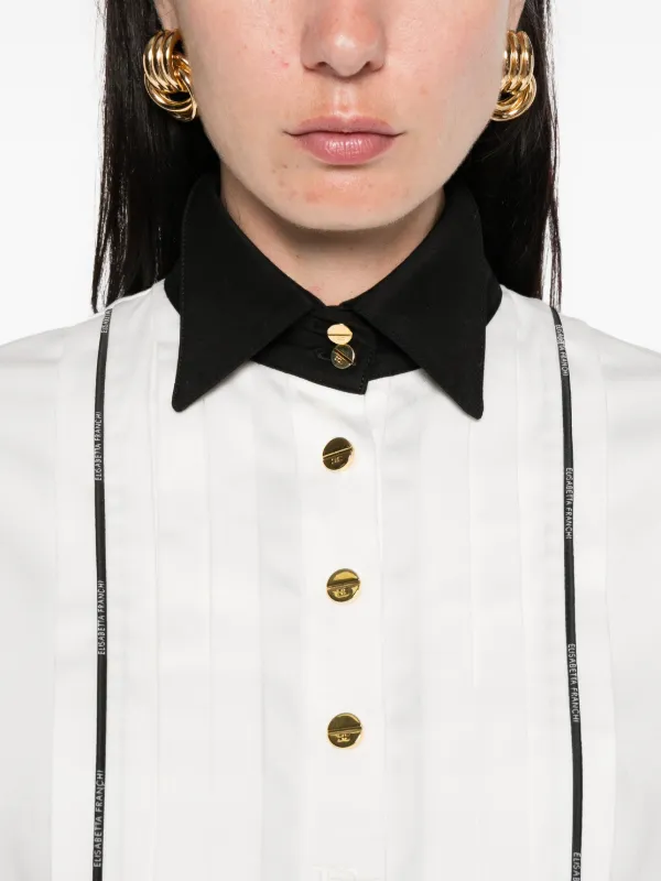 Elisabetta Franchi Pleated Shirt | White | FARFETCH CA
