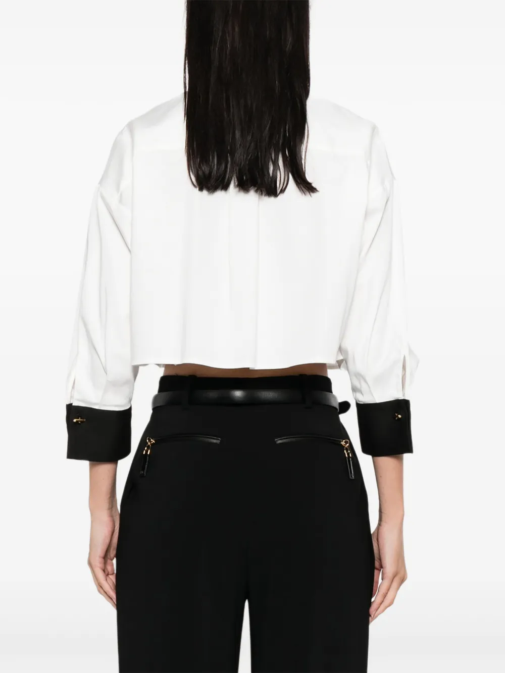 Elisabetta Franchi pleated shirt Wit