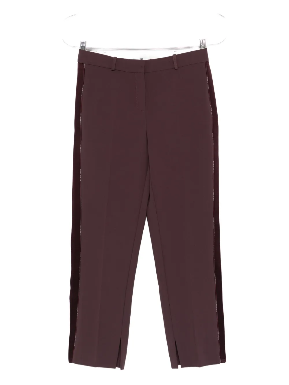 Elisabetta Franchi side-stripe split-hem trousers - Marrone