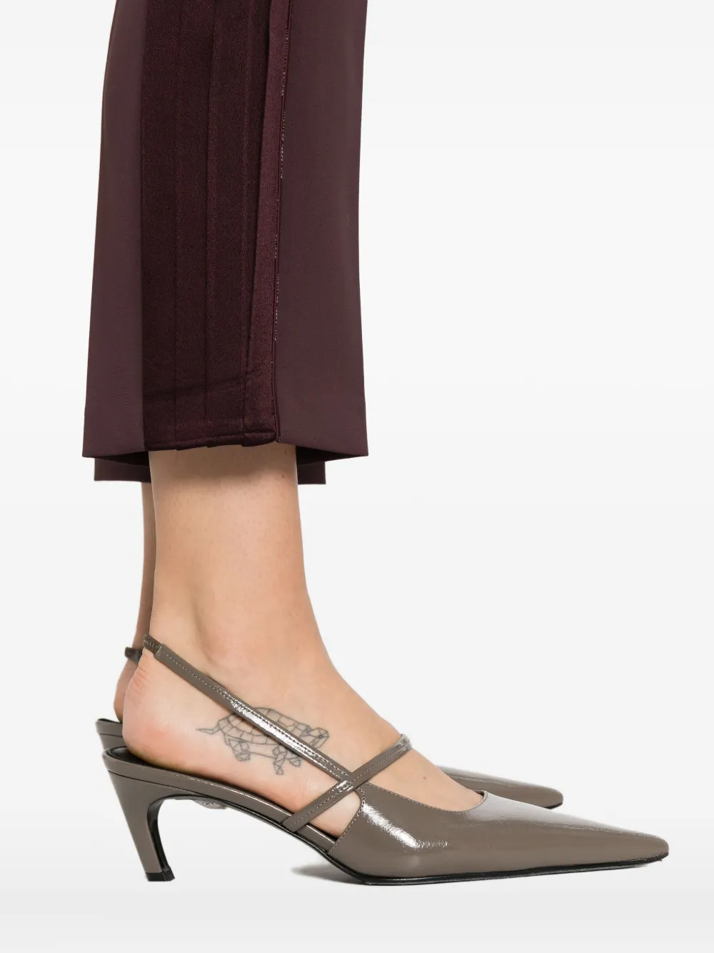 Elisabetta Franchi side-stripe split-hem trousers Bruin