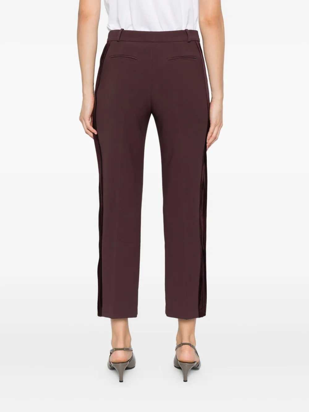 Elisabetta Franchi side-stripe split-hem trousers Bruin