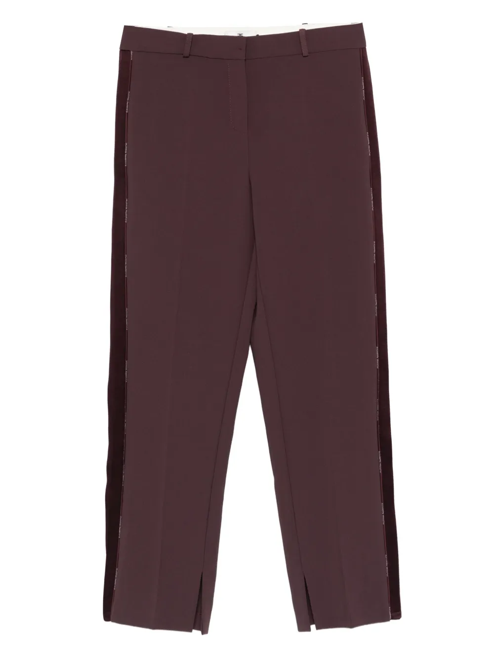 Elisabetta Franchi side-stripe split-hem trousers Bruin
