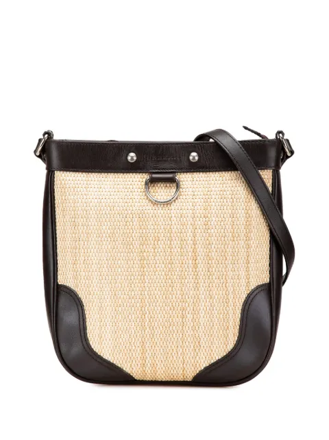 Burberry Pre-Owned 2000-2017 Leather Trimmed Raffia crossbody bag