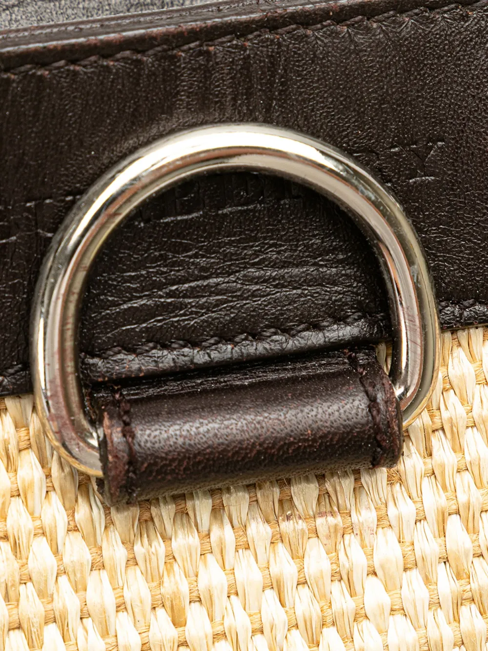 2000-2017 Leather Trimmed Raffia Crossbody Bag