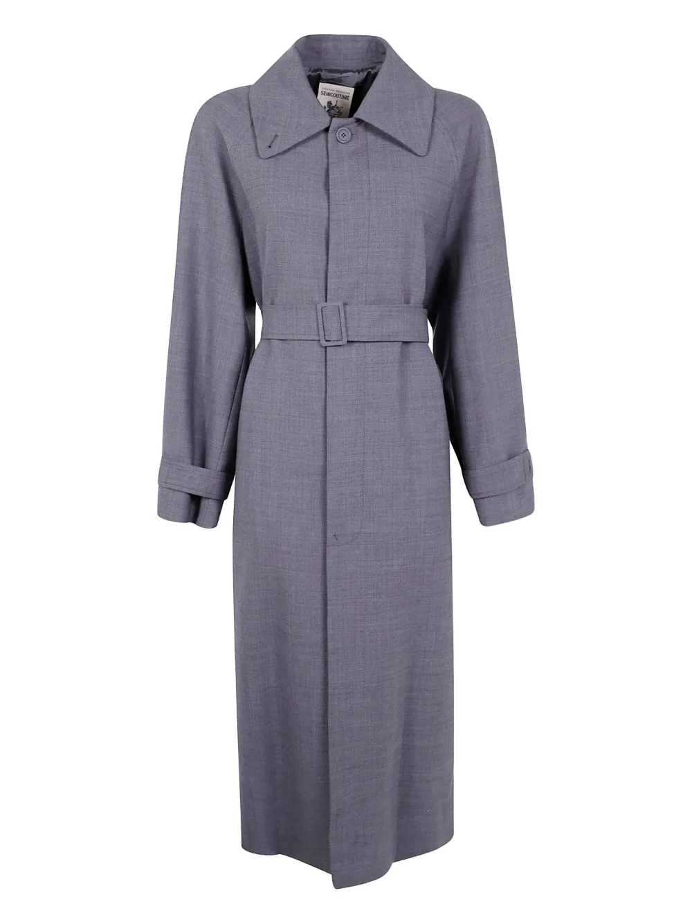 Semicouture belted collared coat Grijs