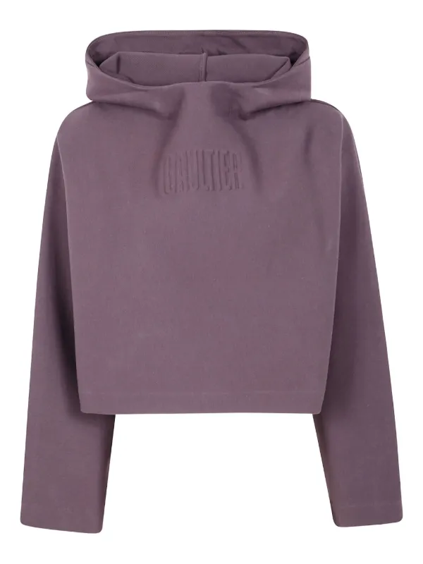 Jean Paul Gaultier embossed-logo Hoodie Purple FARFETCH JO