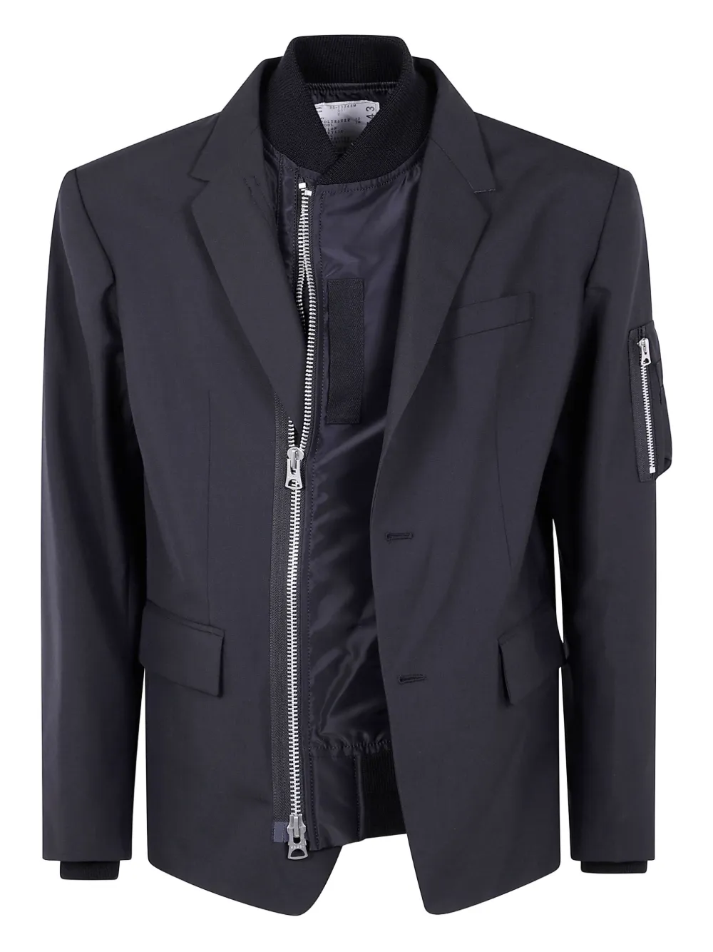 sacai Jack met ritsdetail en twee knopen Zwart