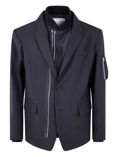 sacai zip-detail two-button jacket