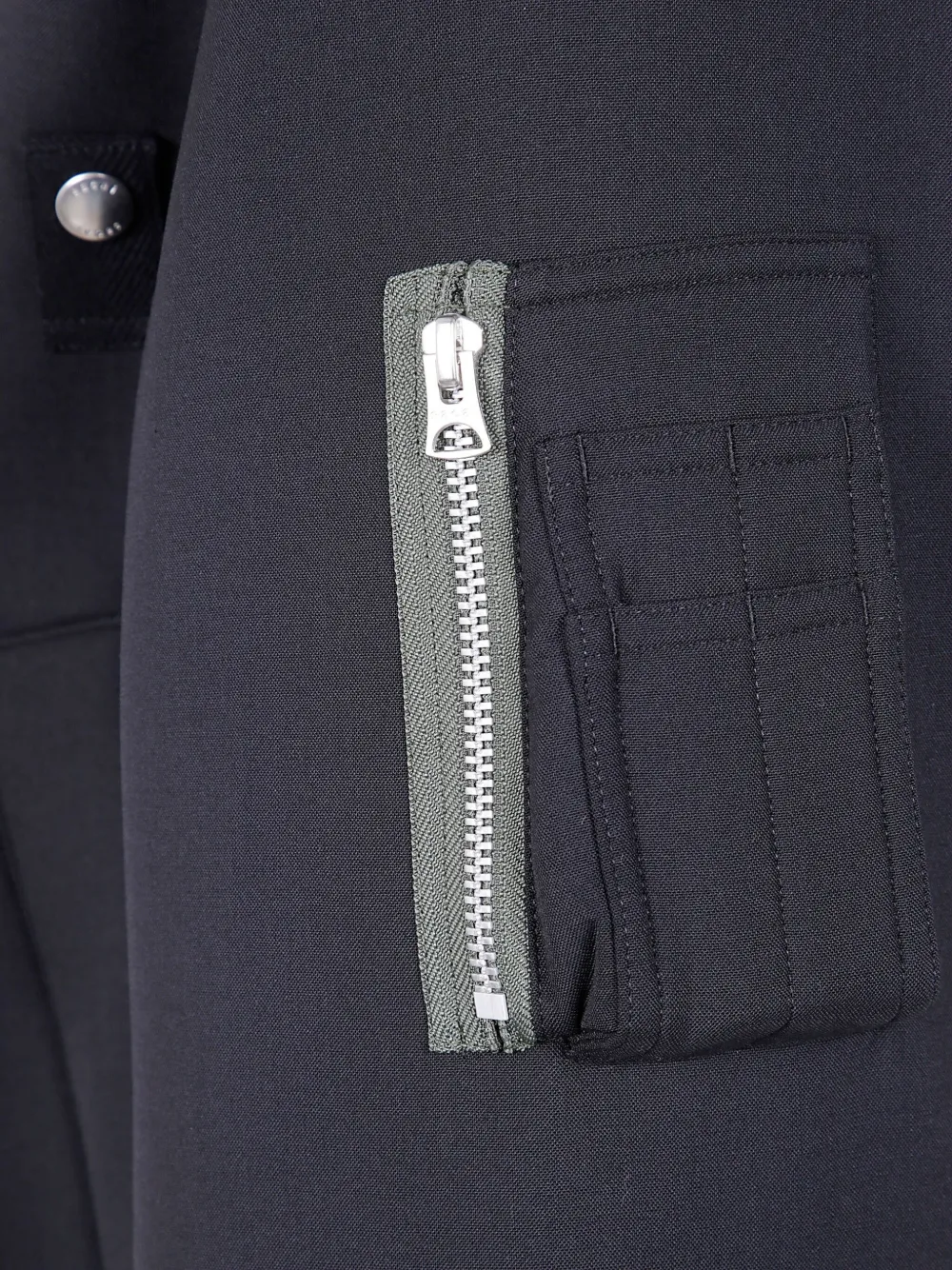 sacai Bomberjack met rits en zak Zwart