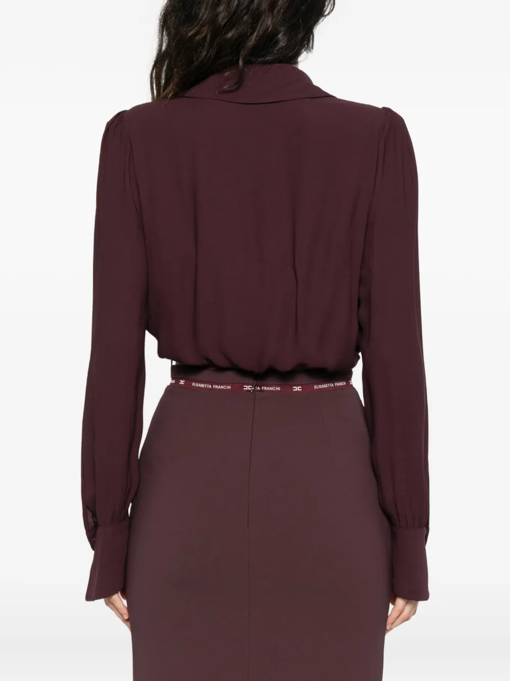 Elisabetta Franchi wrap-effect long-sleeve top Bruin
