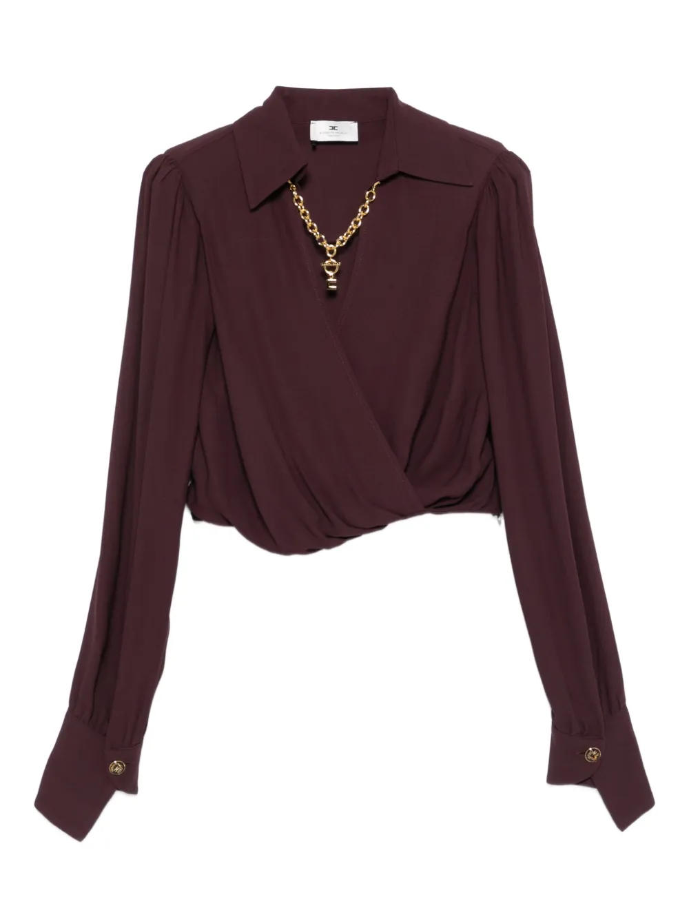 Elisabetta Franchi wrap-effect long-sleeve top Bruin
