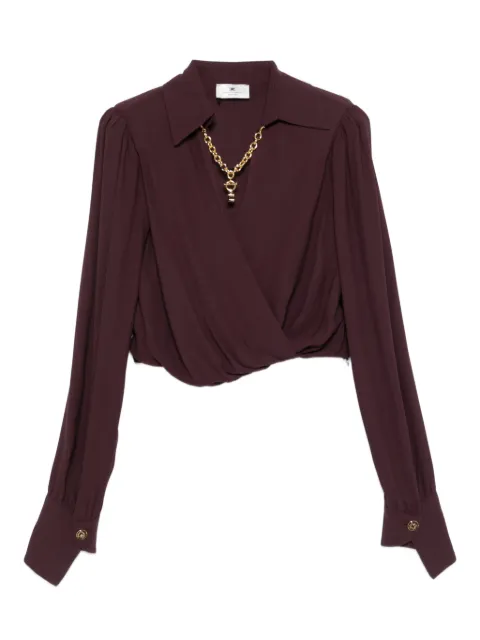 Elisabetta Franchi wrap-effect long-sleeve top
