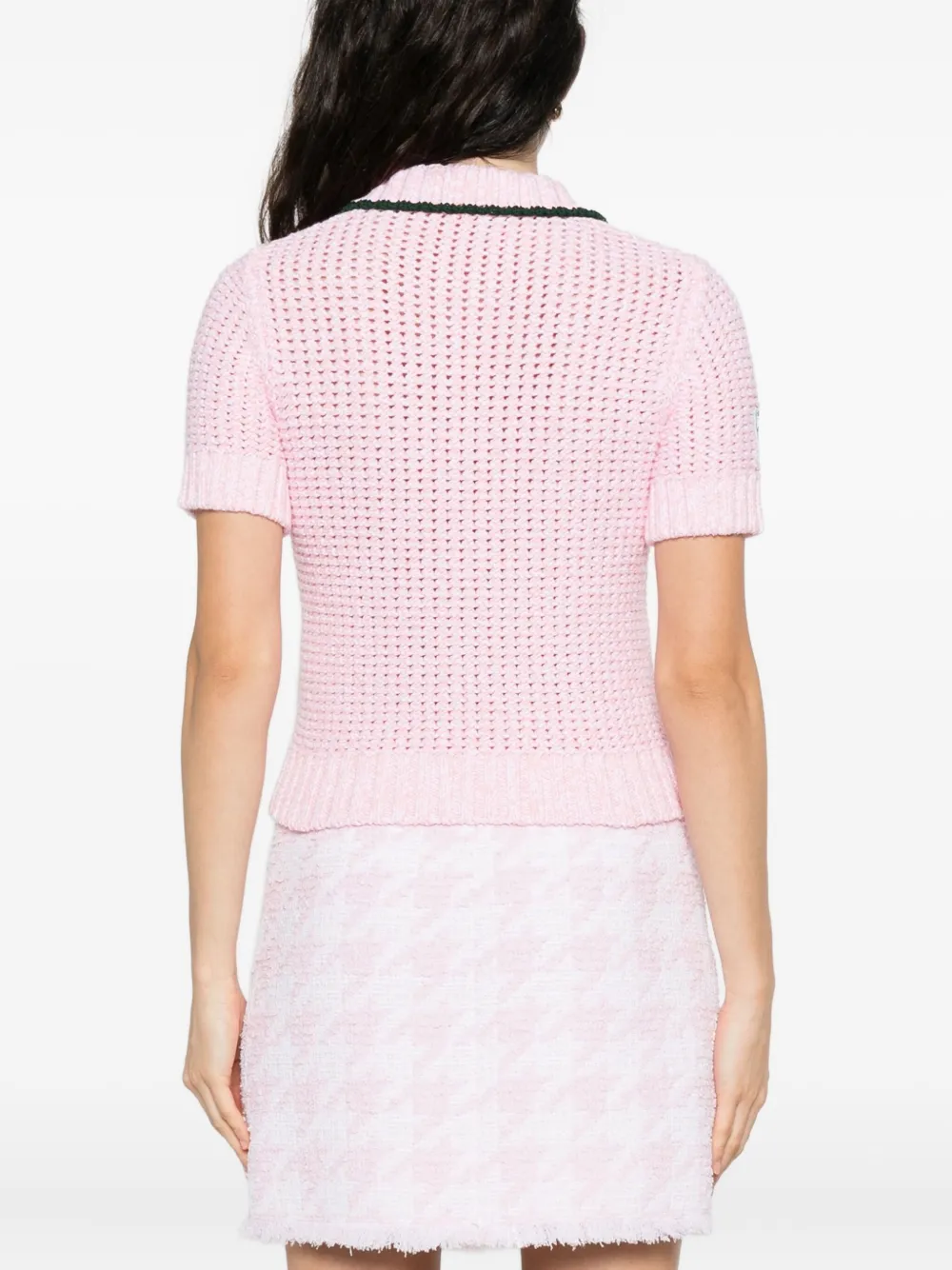 Casablanca textured-knit polo top Roze