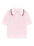 Casablanca textured-knit polo top - Pink