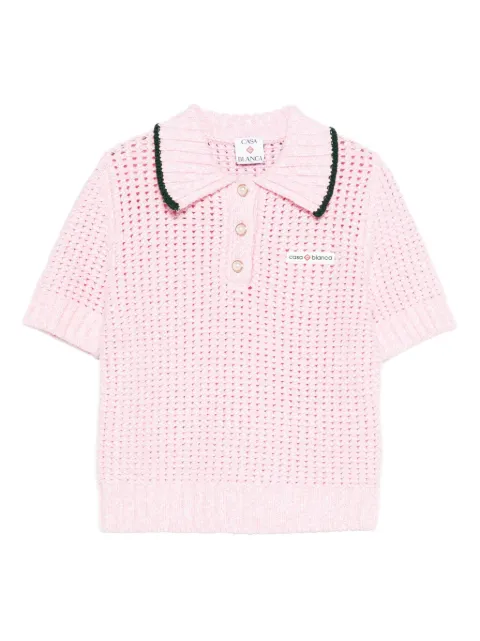 Casablanca playera tipo polo tejida texturizada