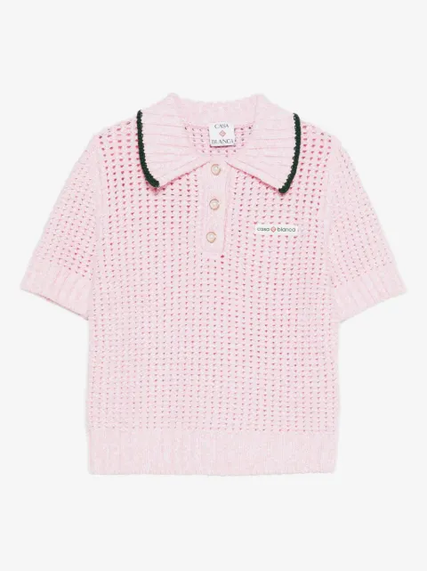 Casablanca textured-knit polo top