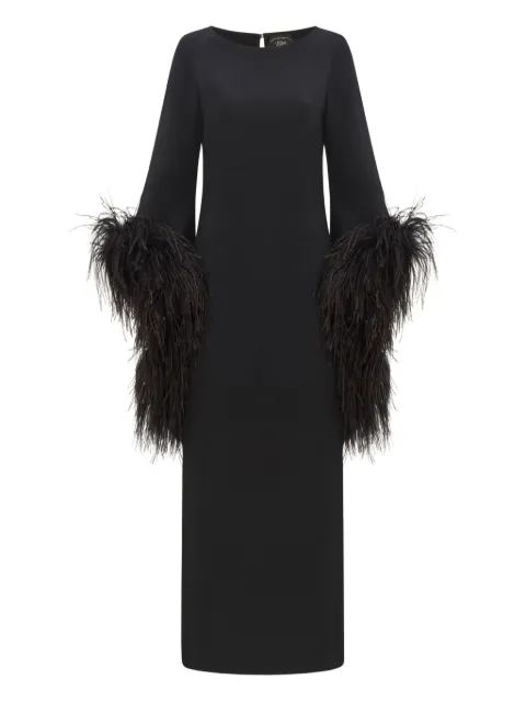 Taller Marmo Del Lago feather-embellished midi dress
