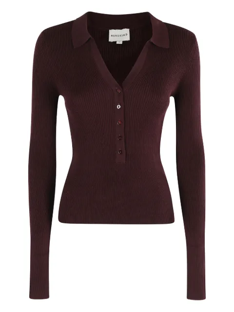 HERSKIND ribbed polo top