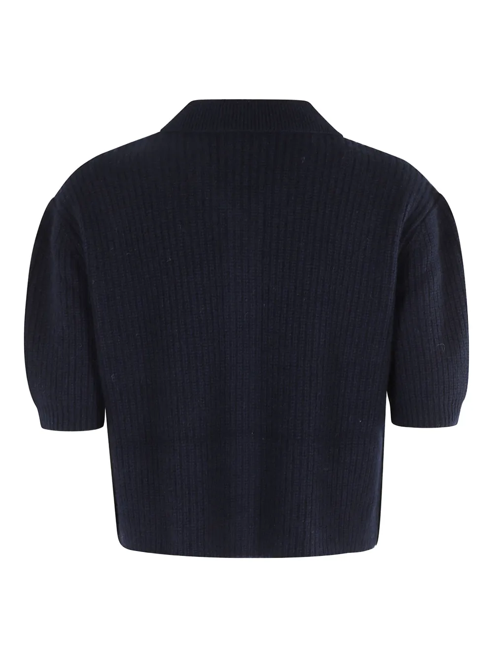 HERSKIND ribbed-knit polo cardigan Zwart