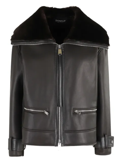 DONDUP shearling-collar leather jacket