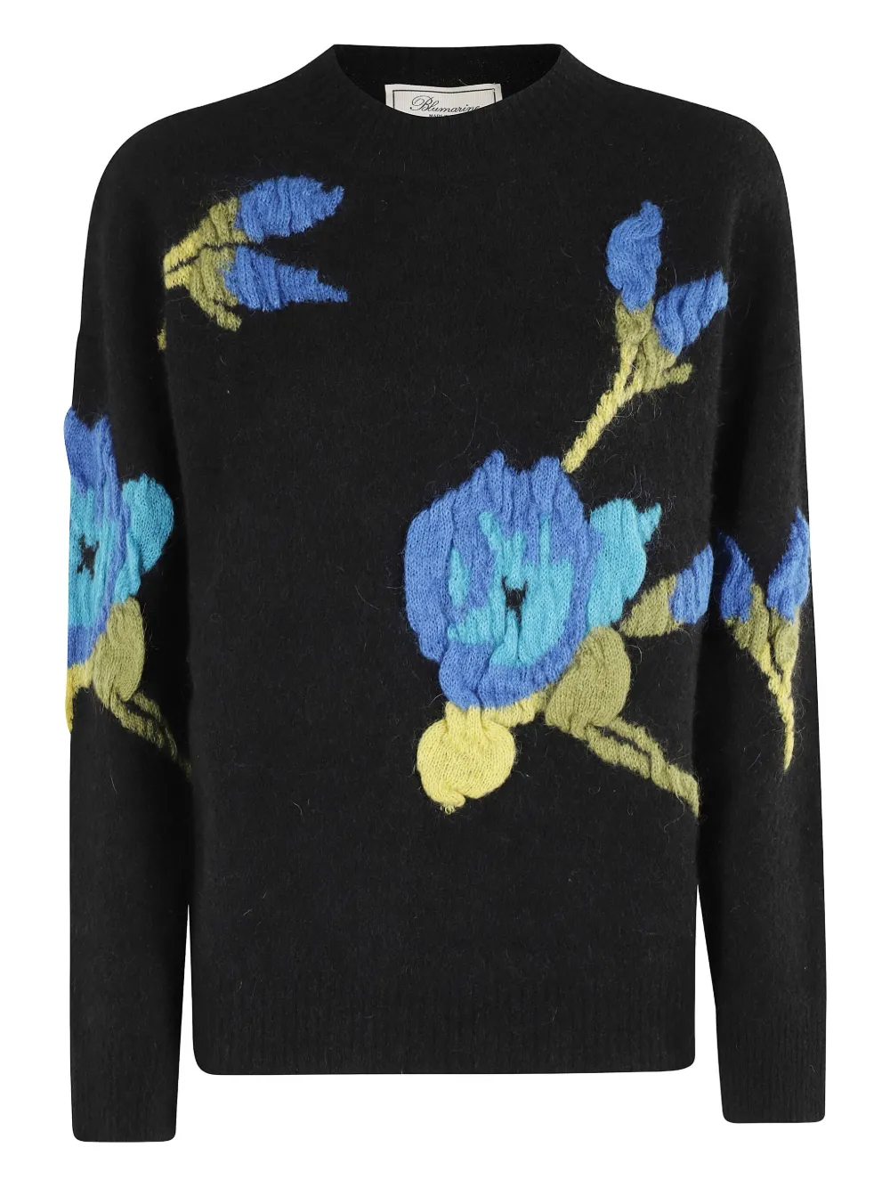 Blumarine floral-embroidered sweater Zwart