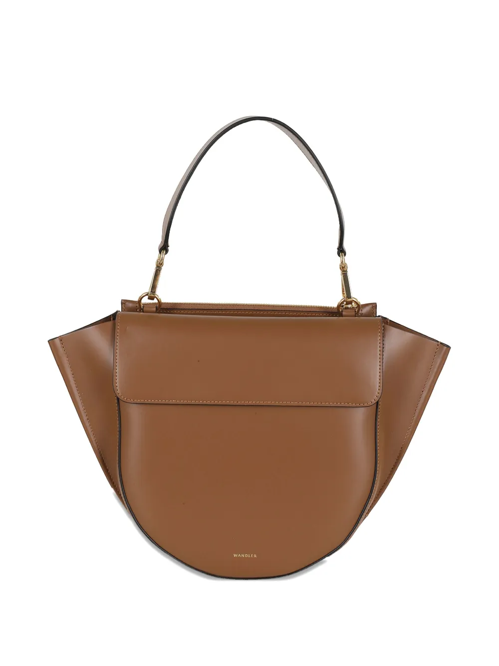 top-handle crescent tote bag