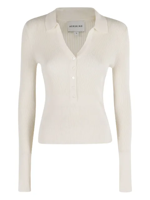 HERSKIND ribbed polo-neck sweater